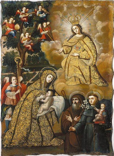 unknow artist Virgin of Mercy with Three Saints